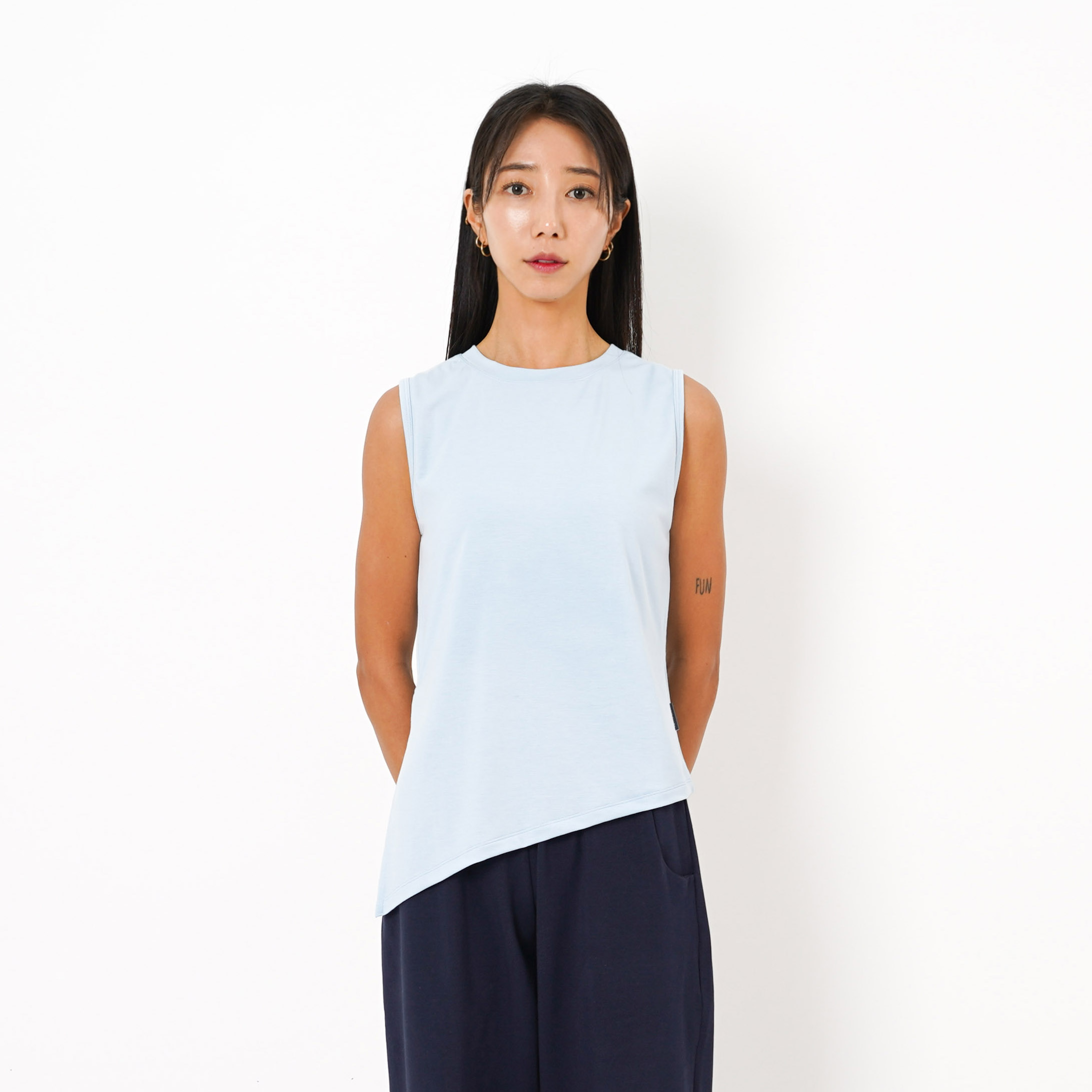 유주얼 데일리 요가 나시 커버업 요가탑 필라테스복 2color - 상세 이미지 4