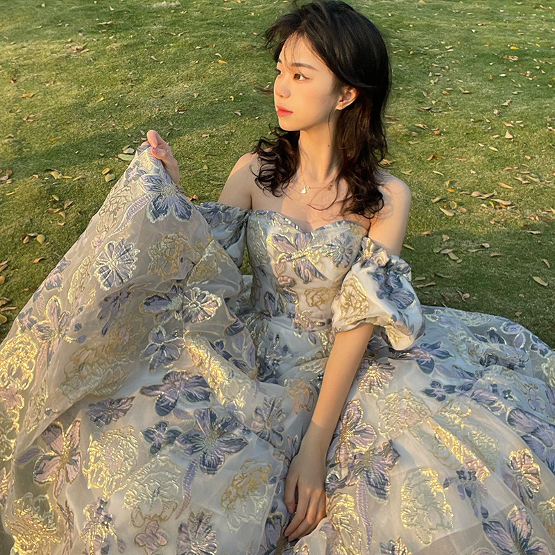 연주회 드레스 이브닝 브라이덜샤워 파티룩 도망자 공주 여성 뉴 라이트 럭셔리 웨딩 촬영 - 상품 이미지