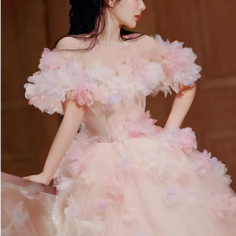 연주회 드레스 이브닝 브라이덜샤워 파티룩 슈퍼 요정 고급 경쾌한 럭셔리 꽃선녀 웨딩 촬영 - 상세 이미지 3