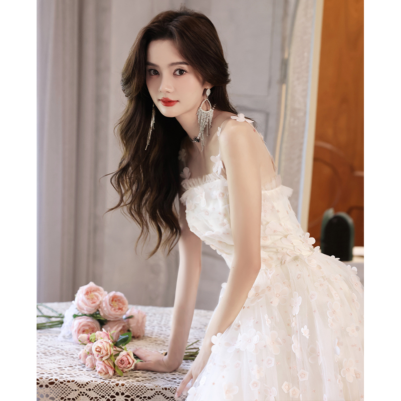 연주회 드레스 이브닝 브라이덜샤워 파티룩 여성 유럽풍 가벼운 럭셔리 성인 행사 웨딩 촬영 - 상세 이미지 2