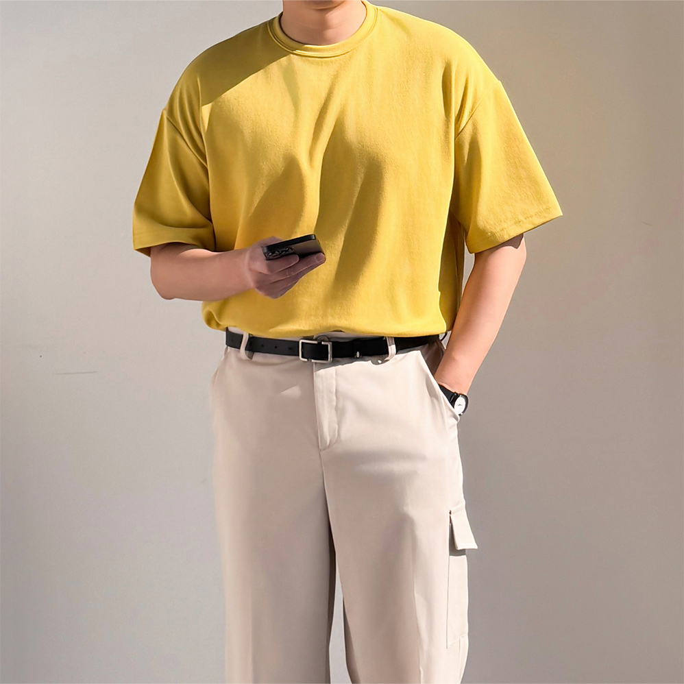 무지티 남자빅사이즈반팔티 비침없는흰티 - 상세 이미지 2