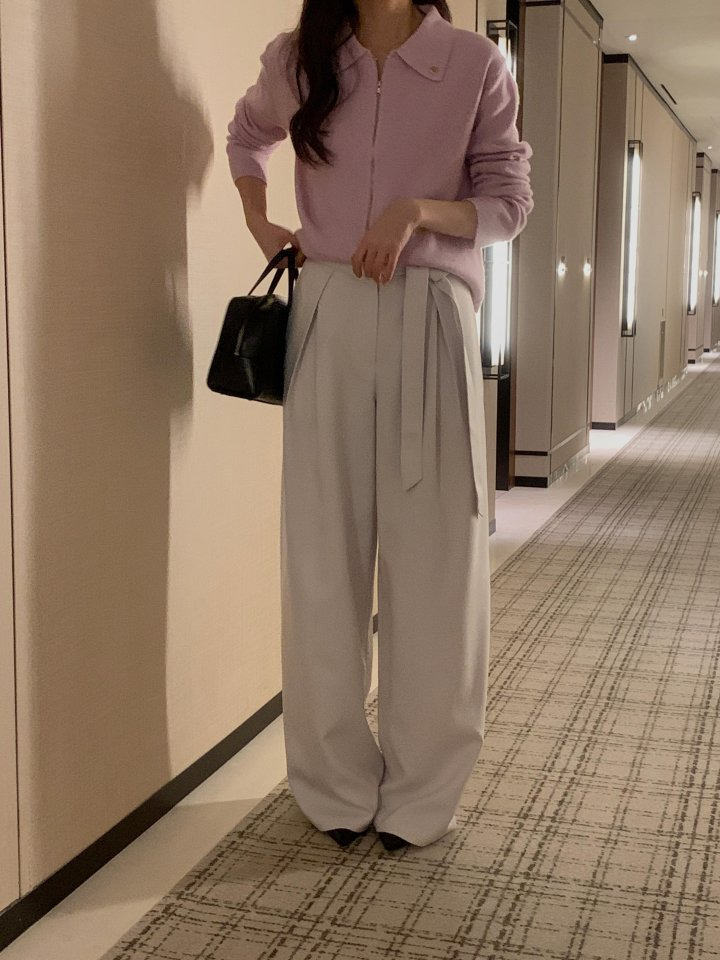 오스로 아워슬랙스 와이드팬츠 와이드슬랙스 여성바지 여자슬랙스 핀턱와이드팬츠 상세 이미지 1