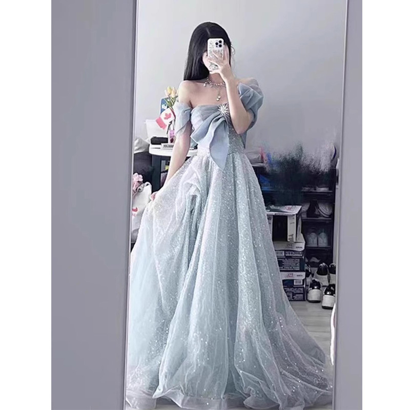 이브닝 드레스 연주회 브라이덜샤워 파티룩 도망자 공주 고품질 미술 시험 성인식 웨딩 촬영 - 상세 이미지 3