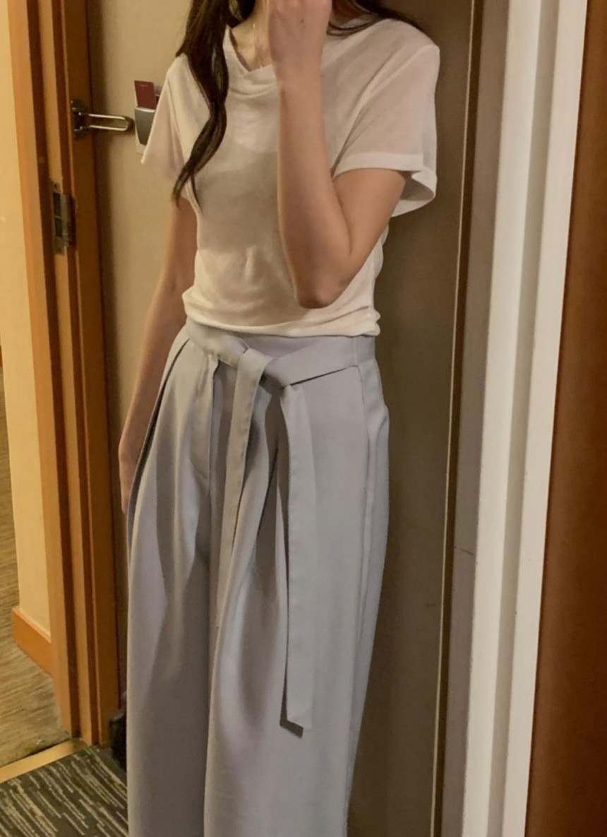 오스로 아워슬랙스 와이드팬츠 와이드슬랙스 여성바지 여자슬랙스 핀턱와이드팬츠 상세 이미지 24