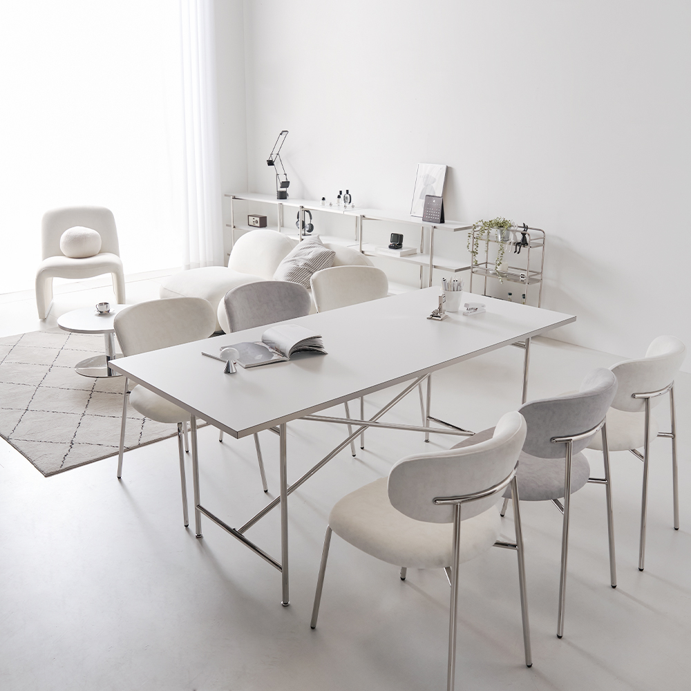 어나브린 미드센추리 식탁 카페 테이블 1600 화이트