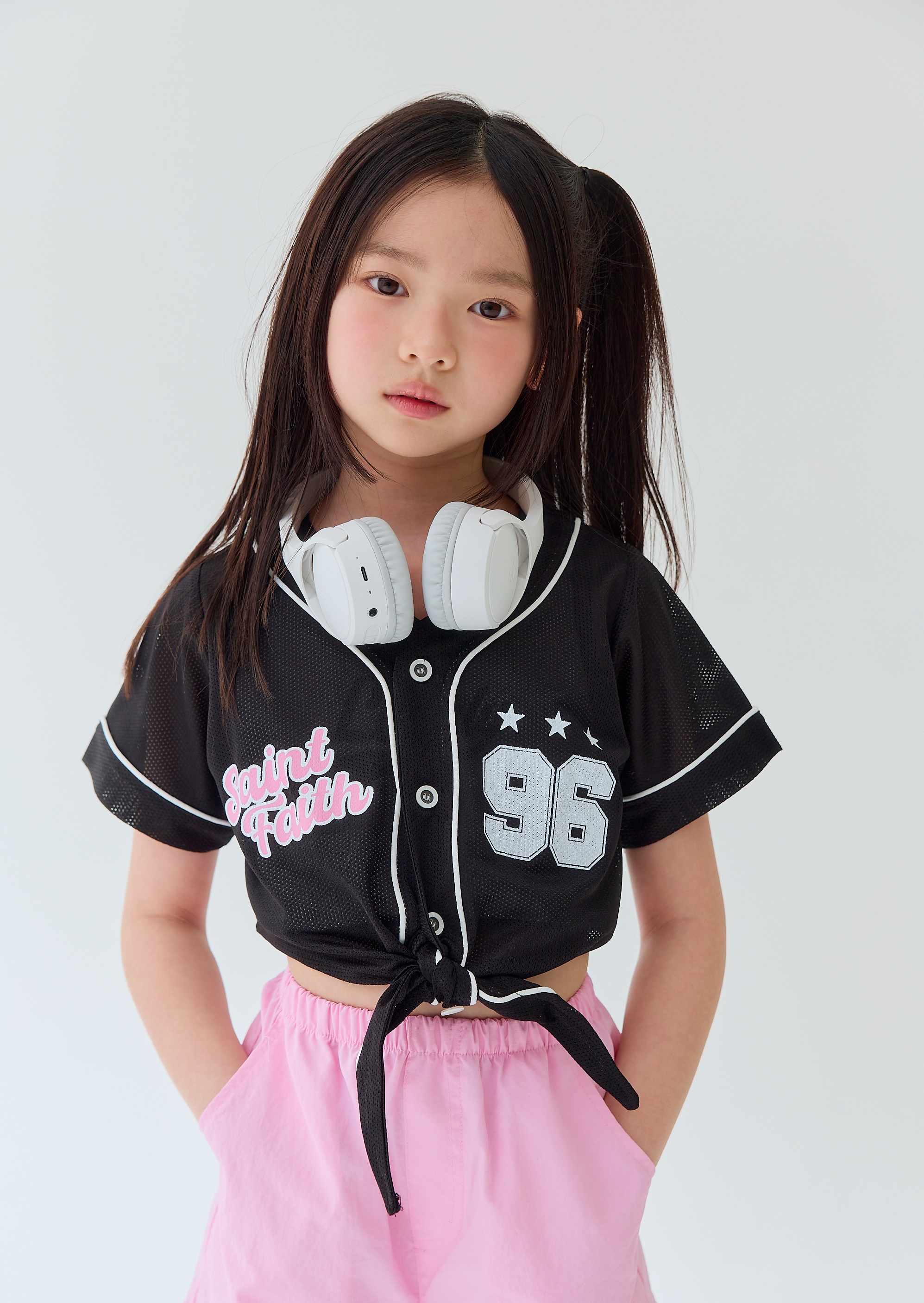 릴라 이슈매듭티 25여름 주니어의류 여아반팔 아동여름상의 여아방송댄스 - 상품 이미지