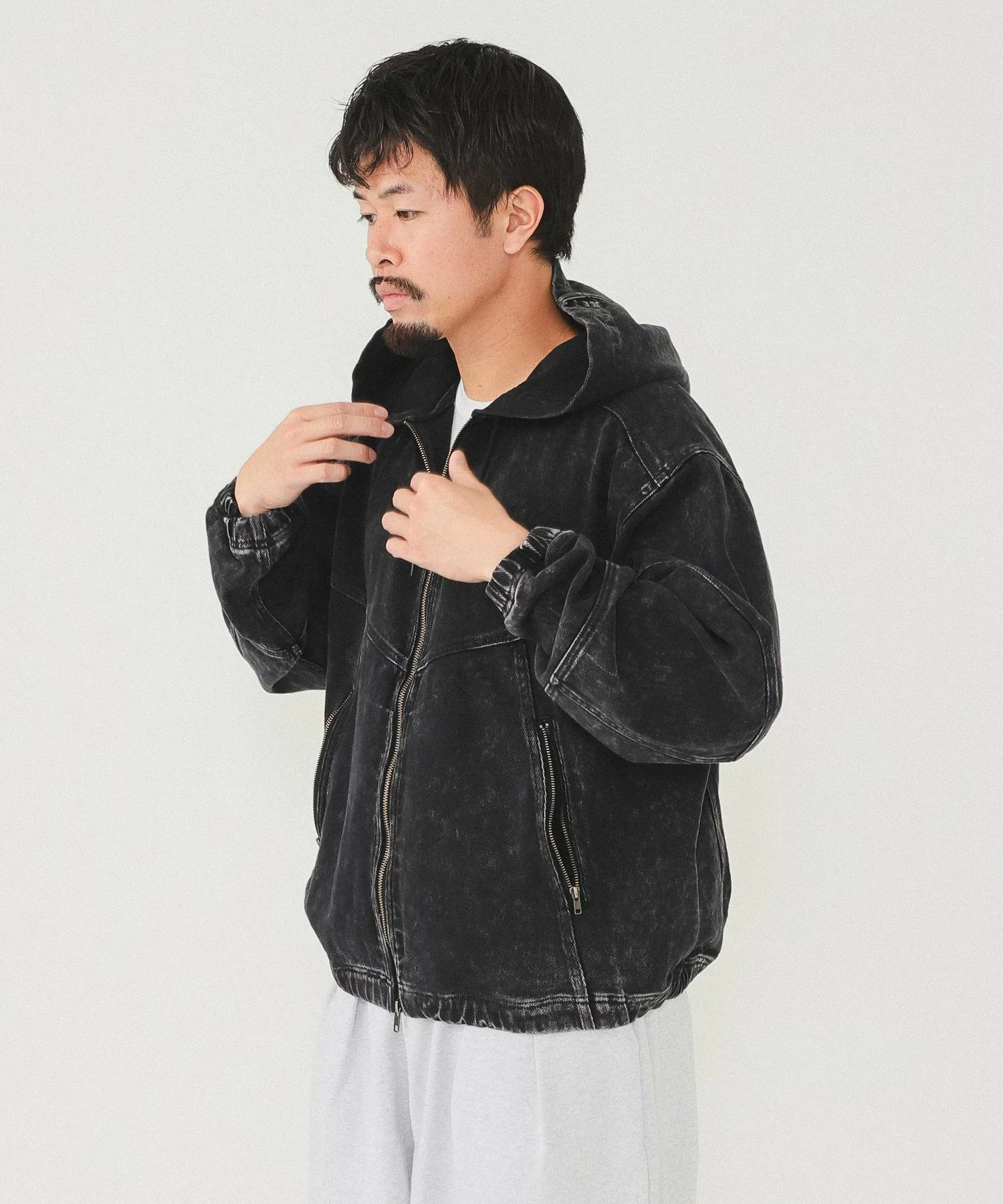 빔즈 BEAMS 페이드 지퍼 블루종 블랙 블루 2컬러 이미지 8