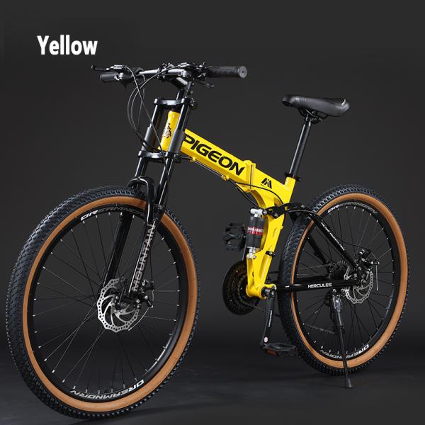 더블 숄더 충격 흡수 프레임이있는 접이식 산악 자전거 가변 속도 소프트 테일 로드 통근 MTB 자전거 21 24 27 : 알뜰홈
