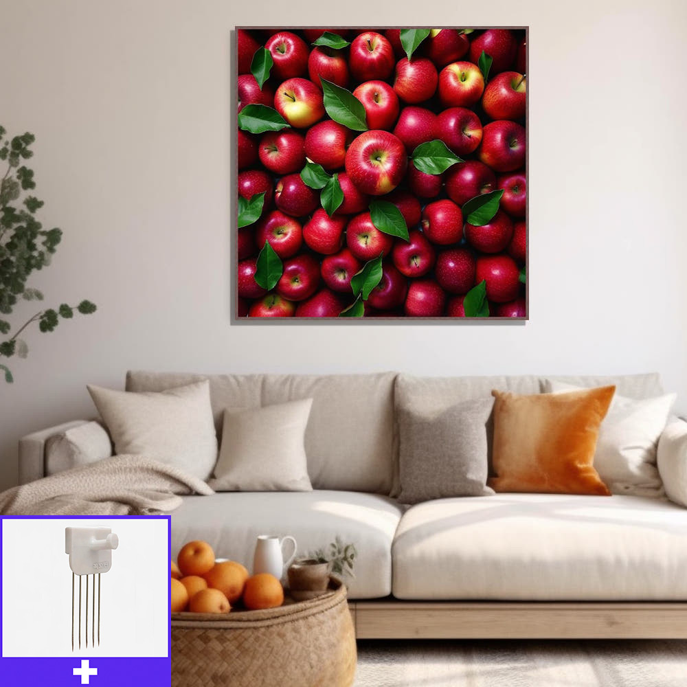 금전운 빨간 사과 80x80cm 무광체리 알루미늄액자 사과그림 - 상품 이미지