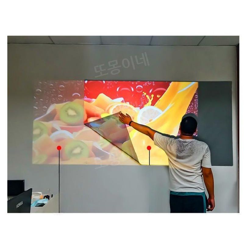 빔 프로젝터 벽에 붙여쓰는 스크린 커버 간단한 접이식 밝은곳에서 잘보이는 회색 100인치 접이식 패키지 - 주름 포함 제품 이미지