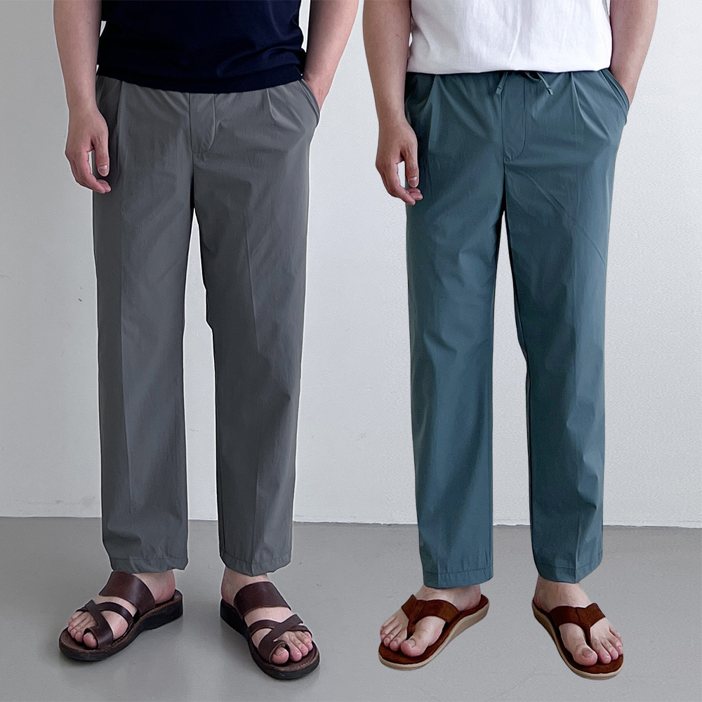 1+1 남자여름슬랙스 남자냉장고바지 아이스슬랙스 테이퍼드 - 상품 이미지