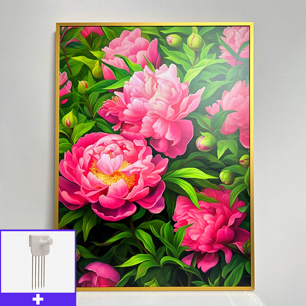 대박 모란 A3 29.7X42cm 무광골드 알루미늄액자 인테리어그림 목단 액자 - 메인 이미지