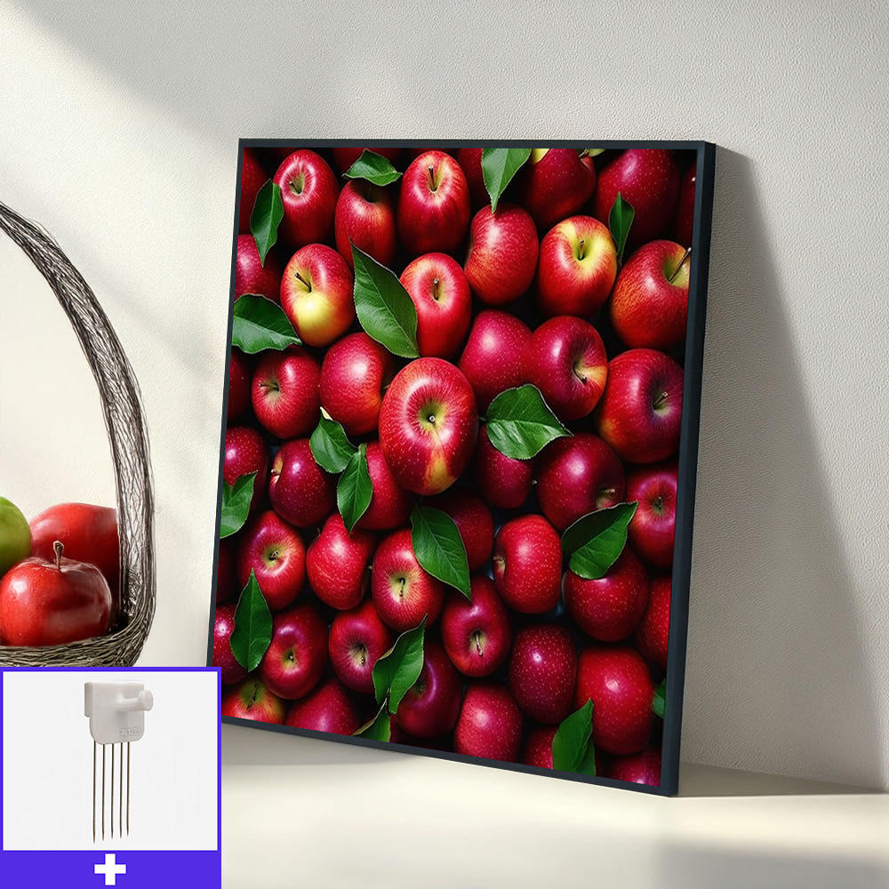 금전운 빨간 사과 45x45cm 무광블랙 알루미늄액자 사과그림 - 상품 이미지