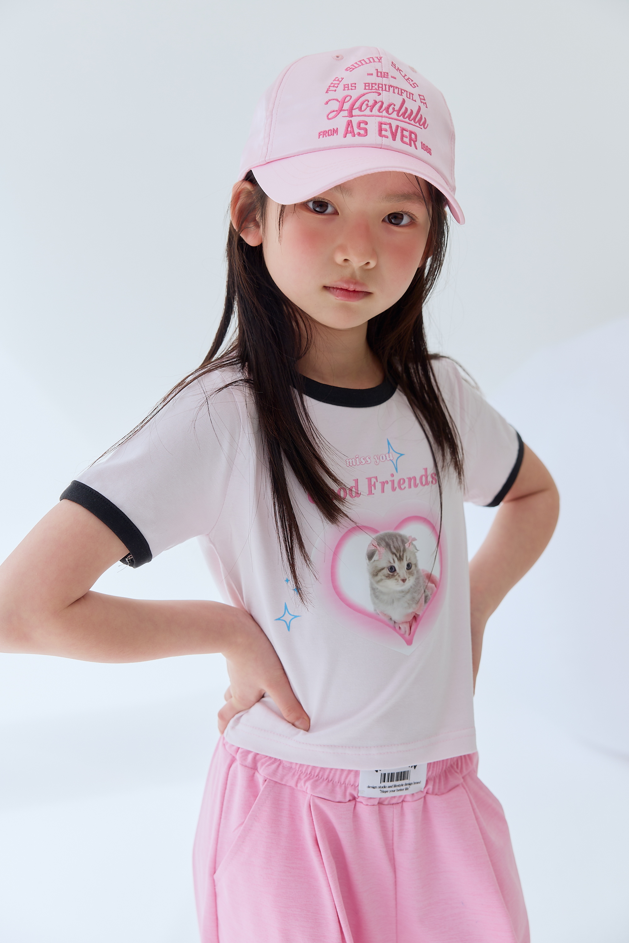 릴라 하트고양이티 25여름 주니어의류 - 상품 이미지