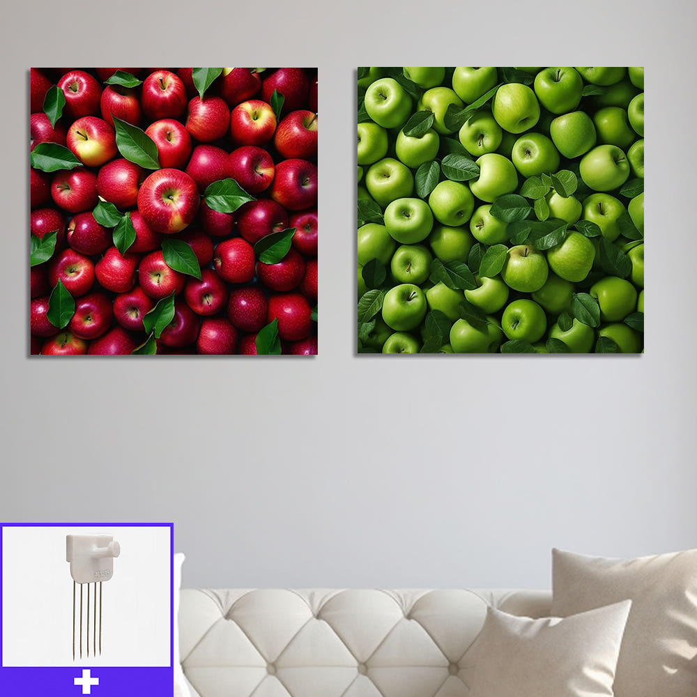 금전운 빨간 사과 80x80cm 캔버스 액자 사과그림 인테리어 - 상품 이미지