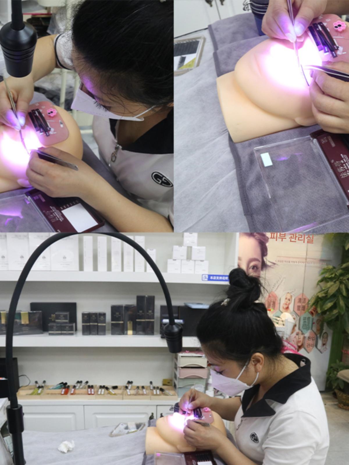 led 속눈썹연장 램프 uv 조명 미용실 자외선 글루 경화 아트 속눈썹 10W 블랙 나사형 미국 규격 - 상세 이미지 3