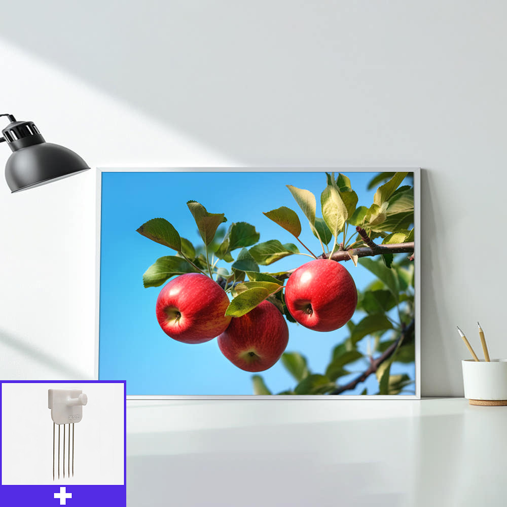 재물운 빨간사과 A3 42X29.7cm 무광화이트 알루미늄액자 사과그림 인테리어 - 상품 이미지