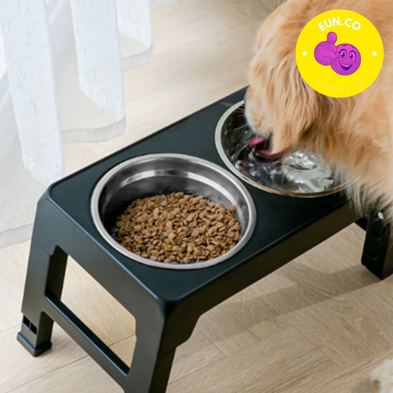 강아지 밥그릇 높이조절 급체방지 대형견식기 1단-4단 애견물그릇