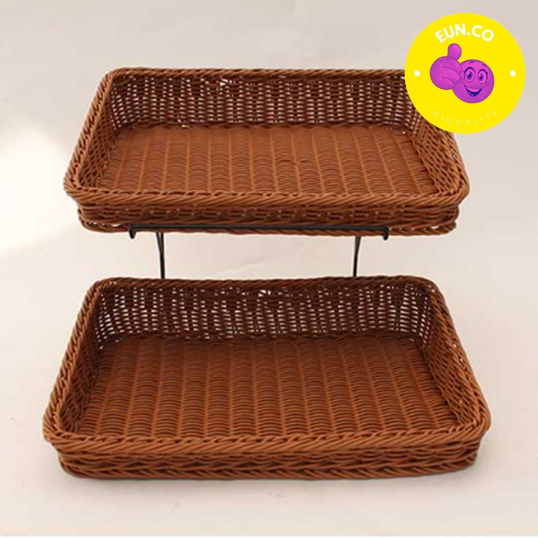 업소용 라탄 사각바구니 대형 소쿠리 리빙 내츄럴 야채 채소 빵 진열대