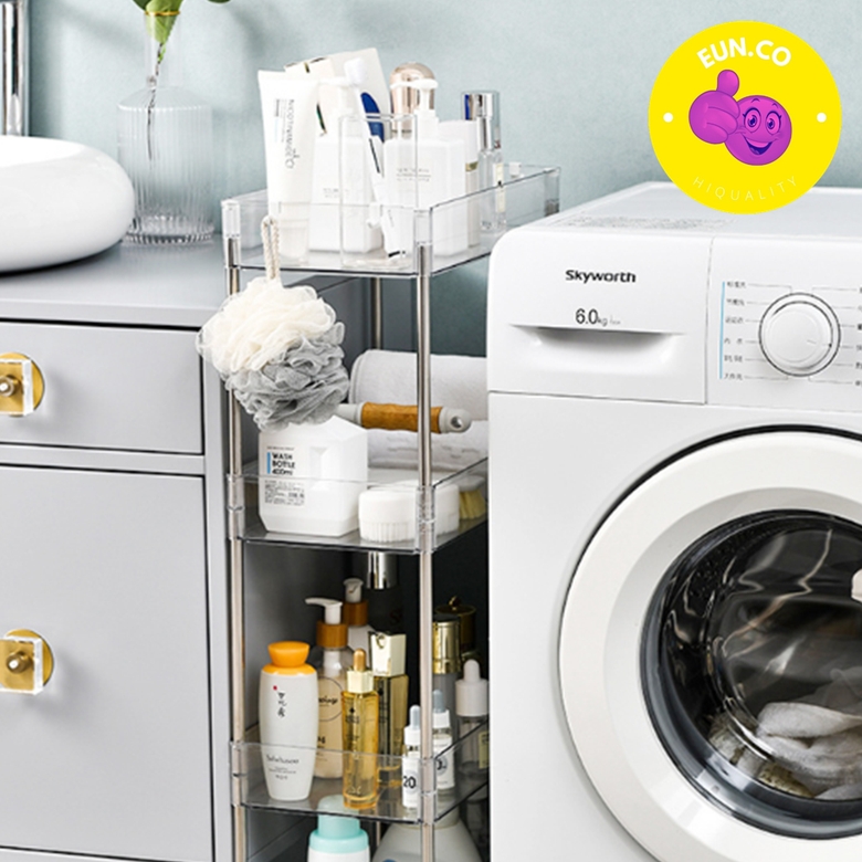 이동식 틈새 수납장 바퀴 달린 선반 세탁실 욕실 4단 정리대 공간활용 카트