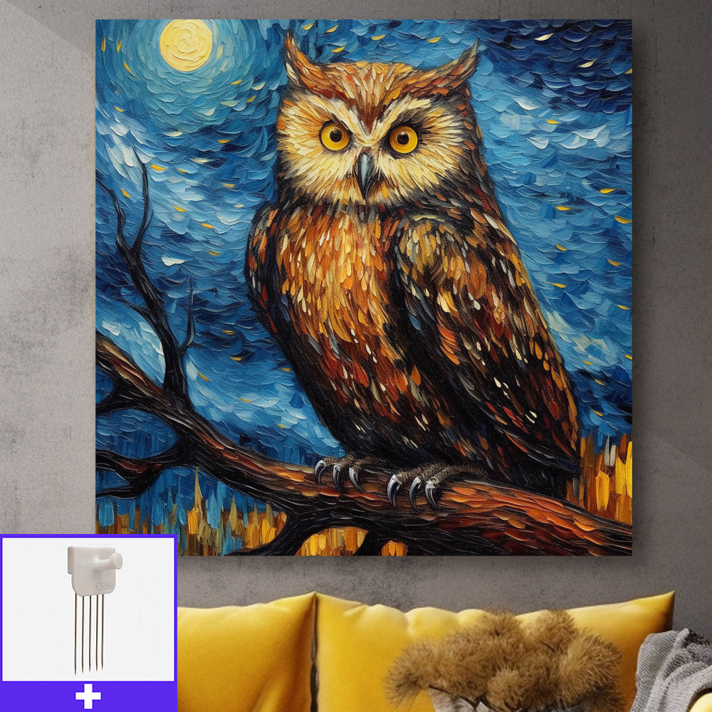 재물 부엉이 80x80cm 캔버스액자 부엉이그림 - 메인 이미지