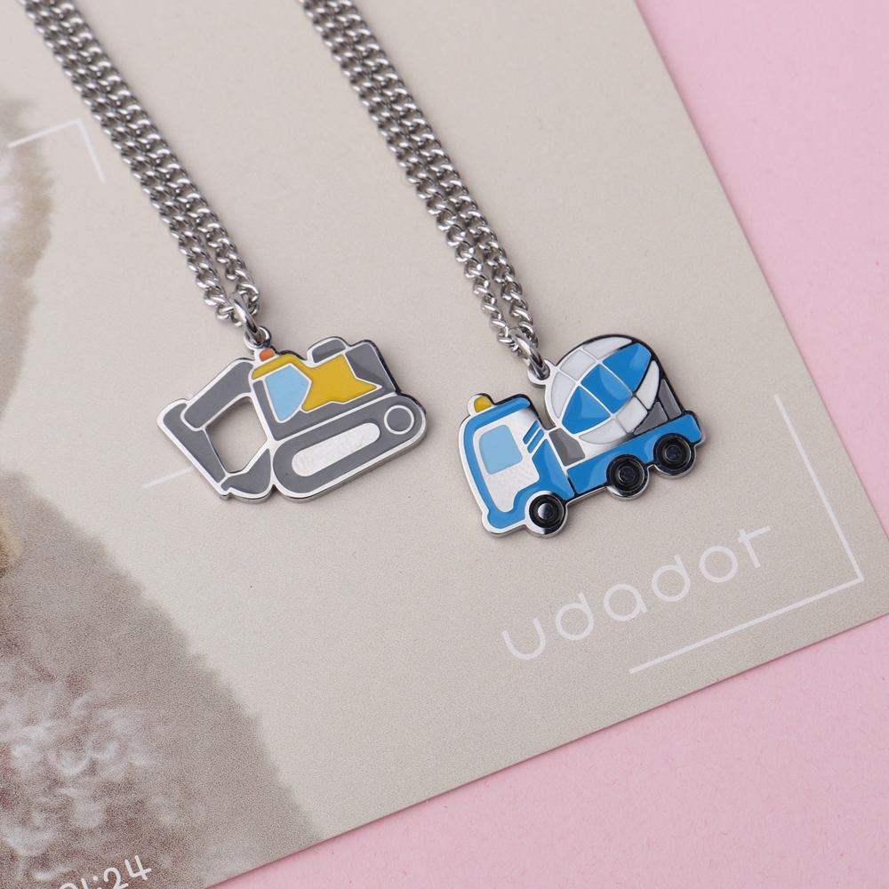 경찰차 소방차 써지컬스틸 미아방지 목걸이 아기 유아 어린이