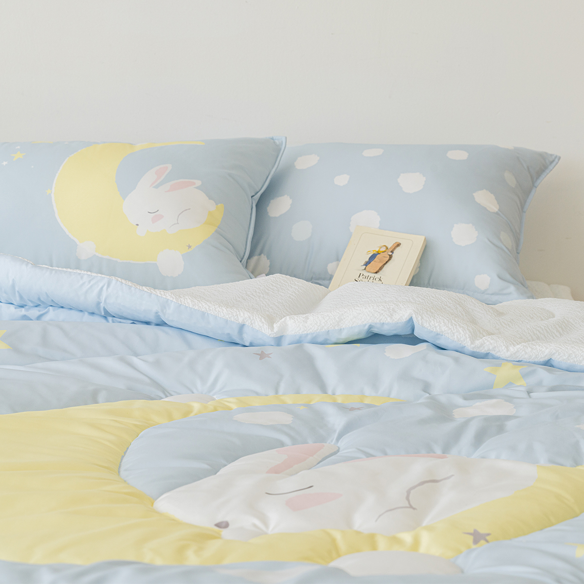 키즈 시어서커 쿨 냉감 에어컨 손자수 차렵 여름이불 단품 문라이트 (토끼), S.SS(싱글.슈퍼싱글겸용)