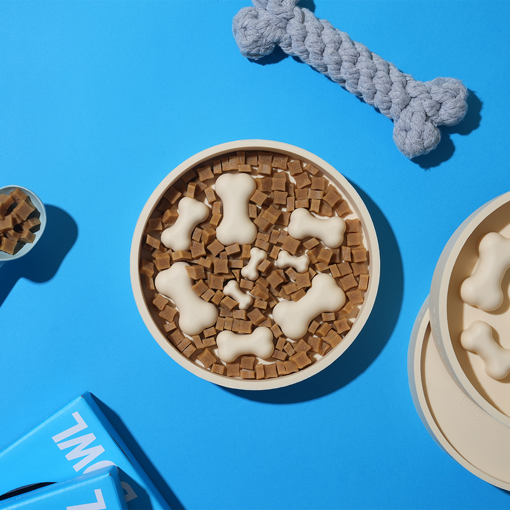 이벤트 본아페티 100% 백금 실리콘 급체방지 식기 안전한 강아지 고양이용 슬로우 플래티넘 식기