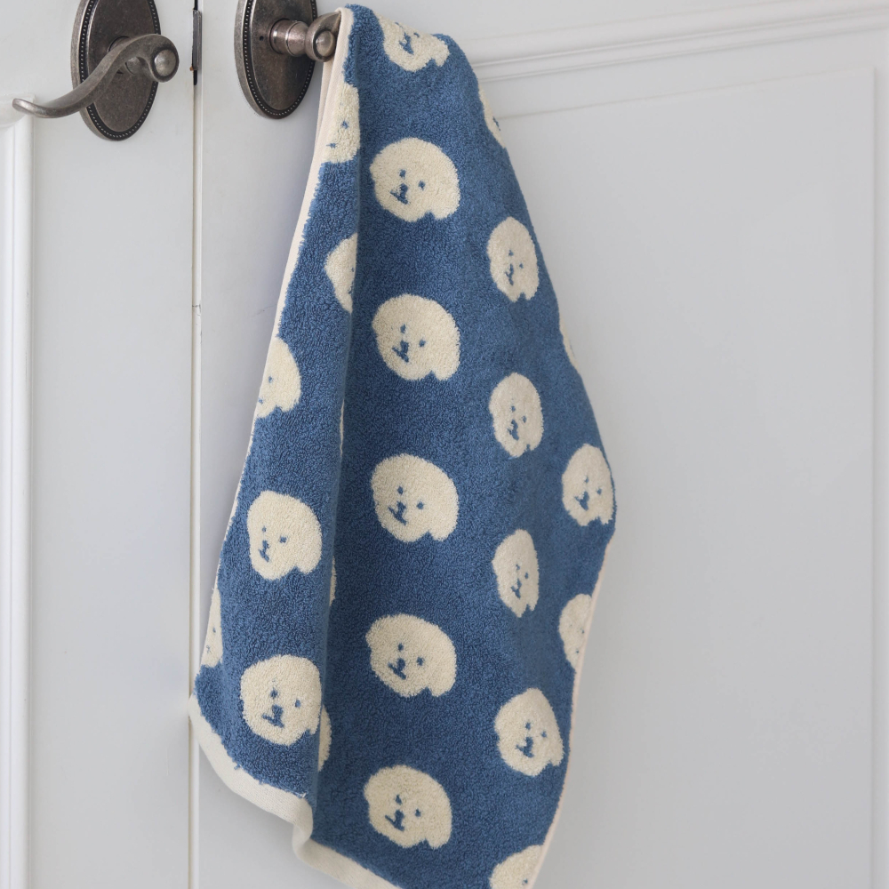 [1매]메종드코튼 블루이 마이퍼베이비(비숑) 호텔타올 수건 선물세트 코마 40수 190g