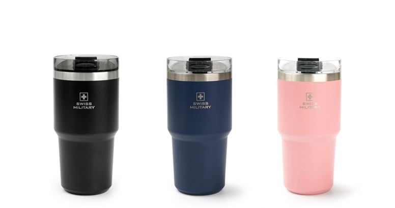 스위스밀리터리 600ml 스텐304 빨대텀블러 보온보냉 차량용 텀블러컵 라떼 - 상품 이미지