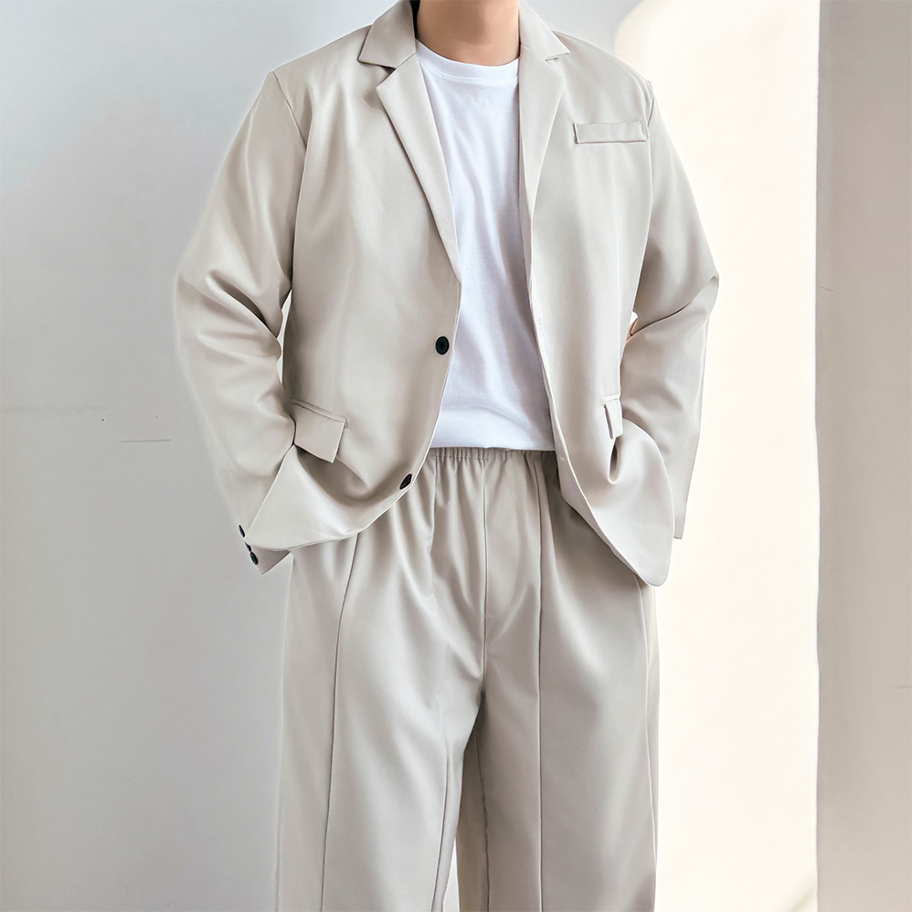 남자봄자켓 오버핏블레이저 정장마이 여름블레이저 - 상세 이미지 2