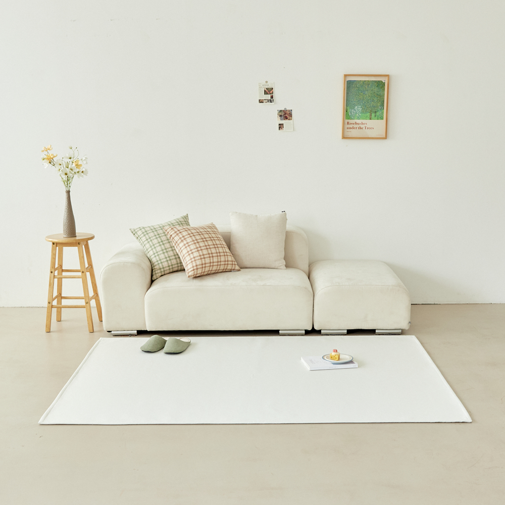 헤링본 방수러그 방바닥매트 강아지 고양이러그 거실 카페트 하이드 화이트, 150x100cm