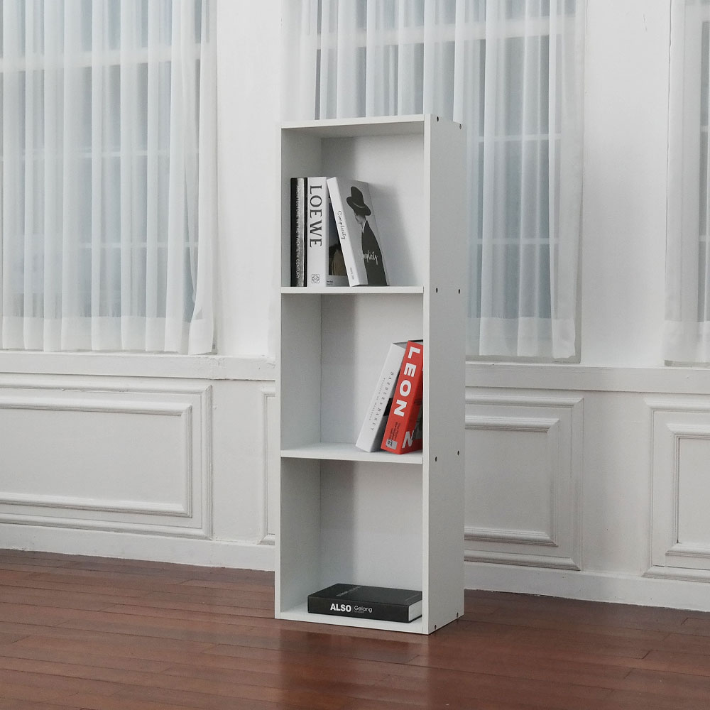 루이스 H1200 책장 400x240x1200mm, 3단, 화이트 - 메인 이미지