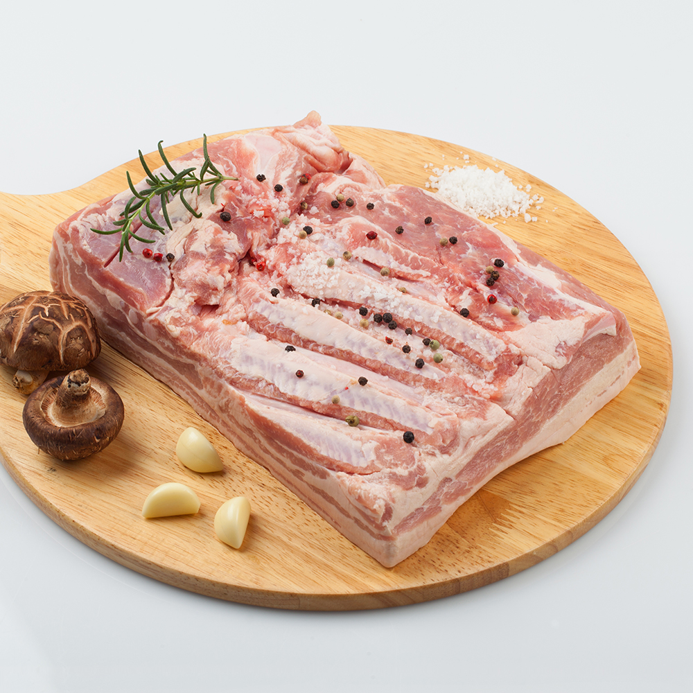 한돈 통삼겹살 구이 보쌈 수육 바베큐용 냉장, 3kg, 1개