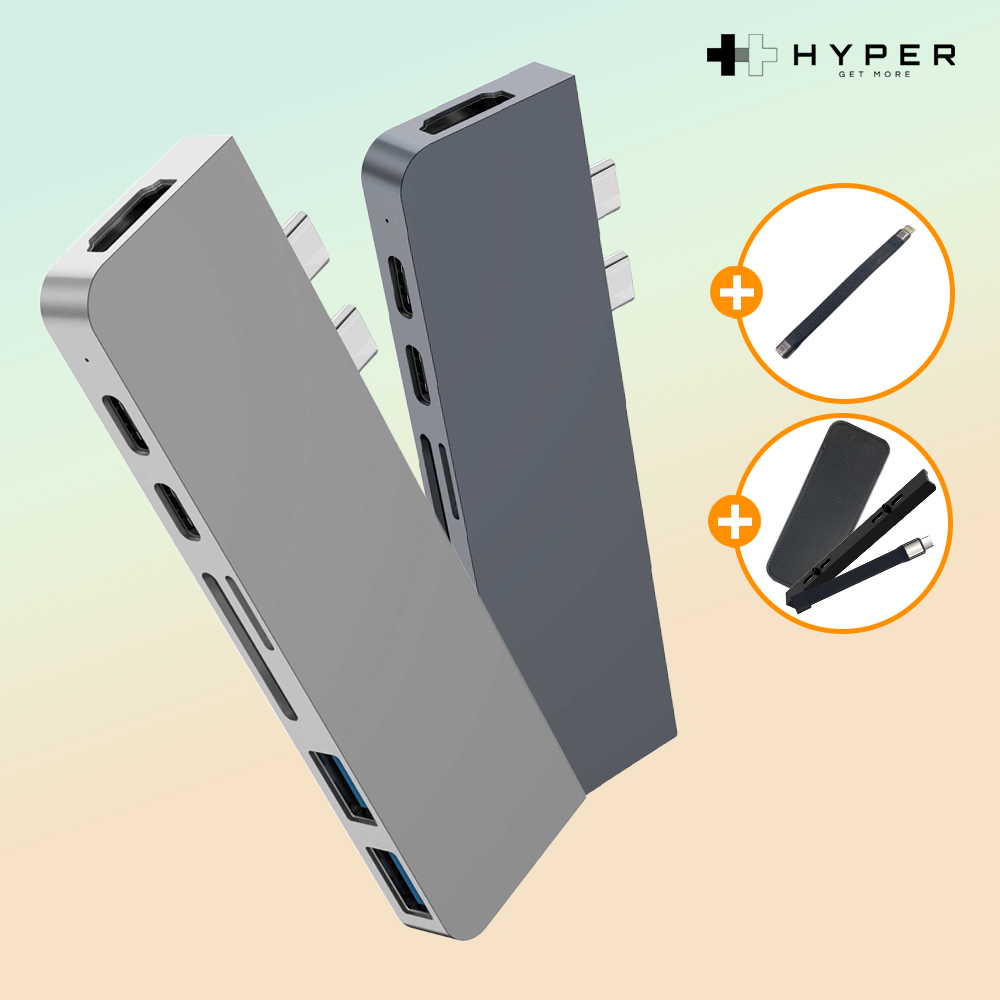 노트북 PC 듀얼모니터 맥북 C타입 7포트 hdmi 확장 허브+연장케이블