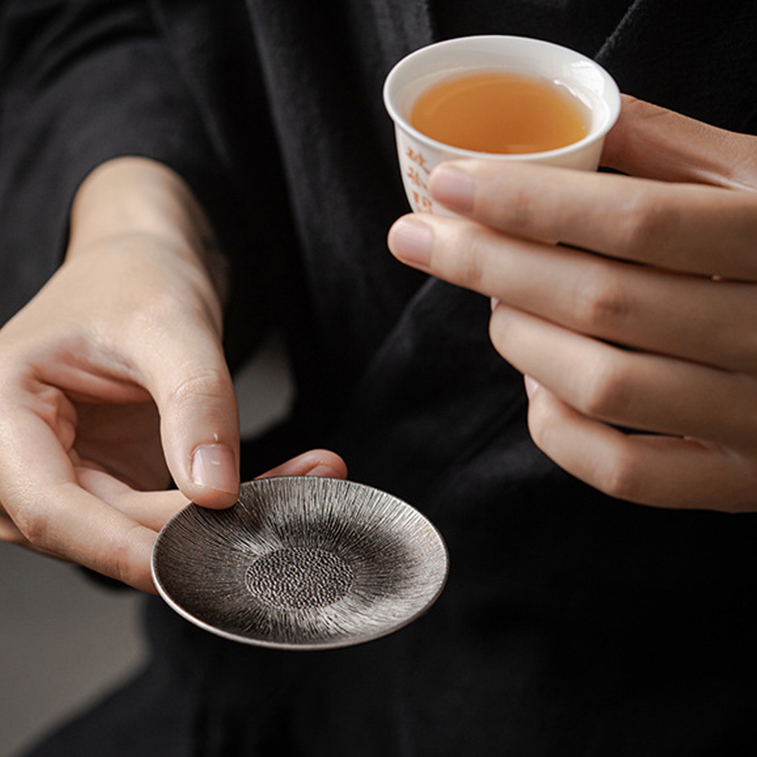 더큰솔 빗살 빈티지 찻잔 받침 핸드메이드 엔틱 티백 받침 다도 티코스터 - 상세 이미지 2