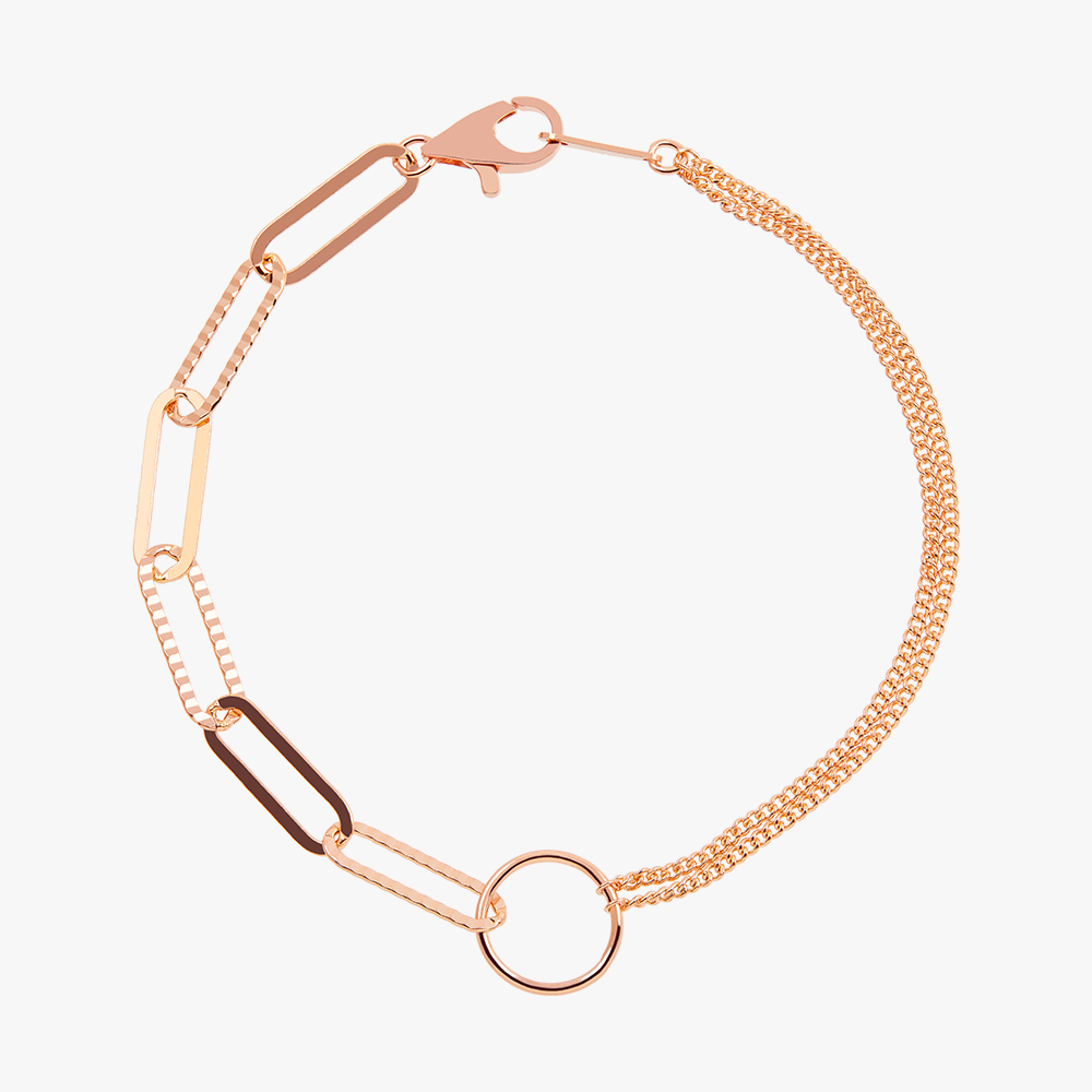 14K 18K 피아체레 클립 앤 커브 체인 금 팔찌