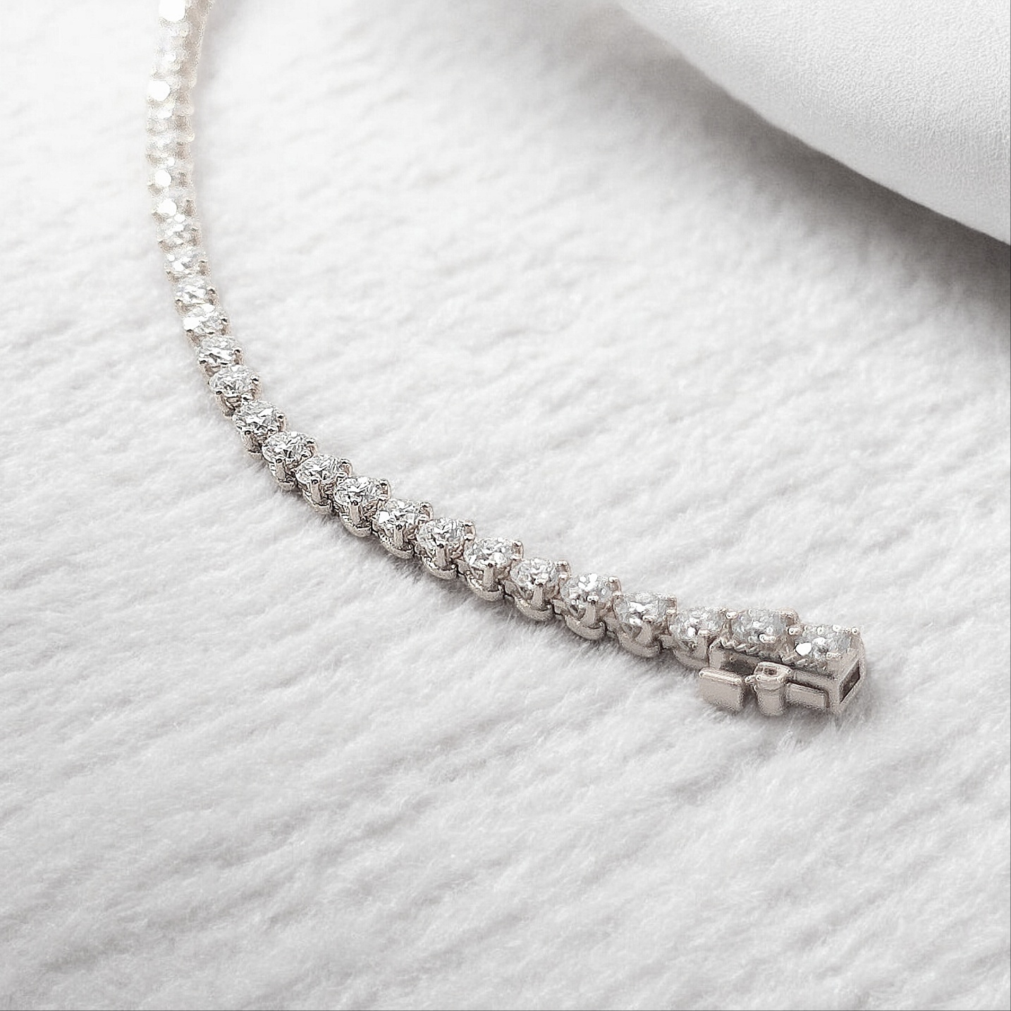 백금(PT) 랩 다이아 테니스 팔찌 3프롱 그로운 2mm 2.5mm - 상세 이미지 2