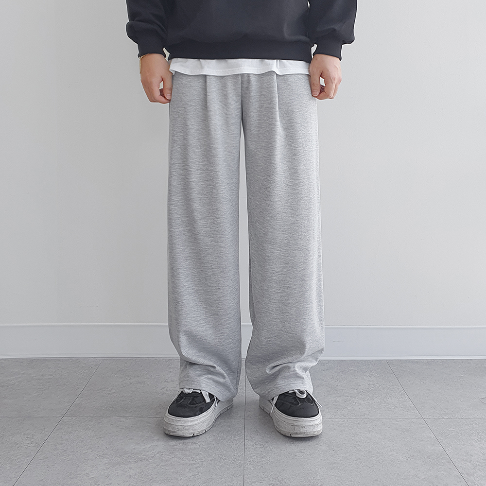 남자 밴딩 와이드 트레이닝 팬츠 봄 가을 바지 스웻 통바지 벌룬 조거 팬츠 - 상세 이미지 3