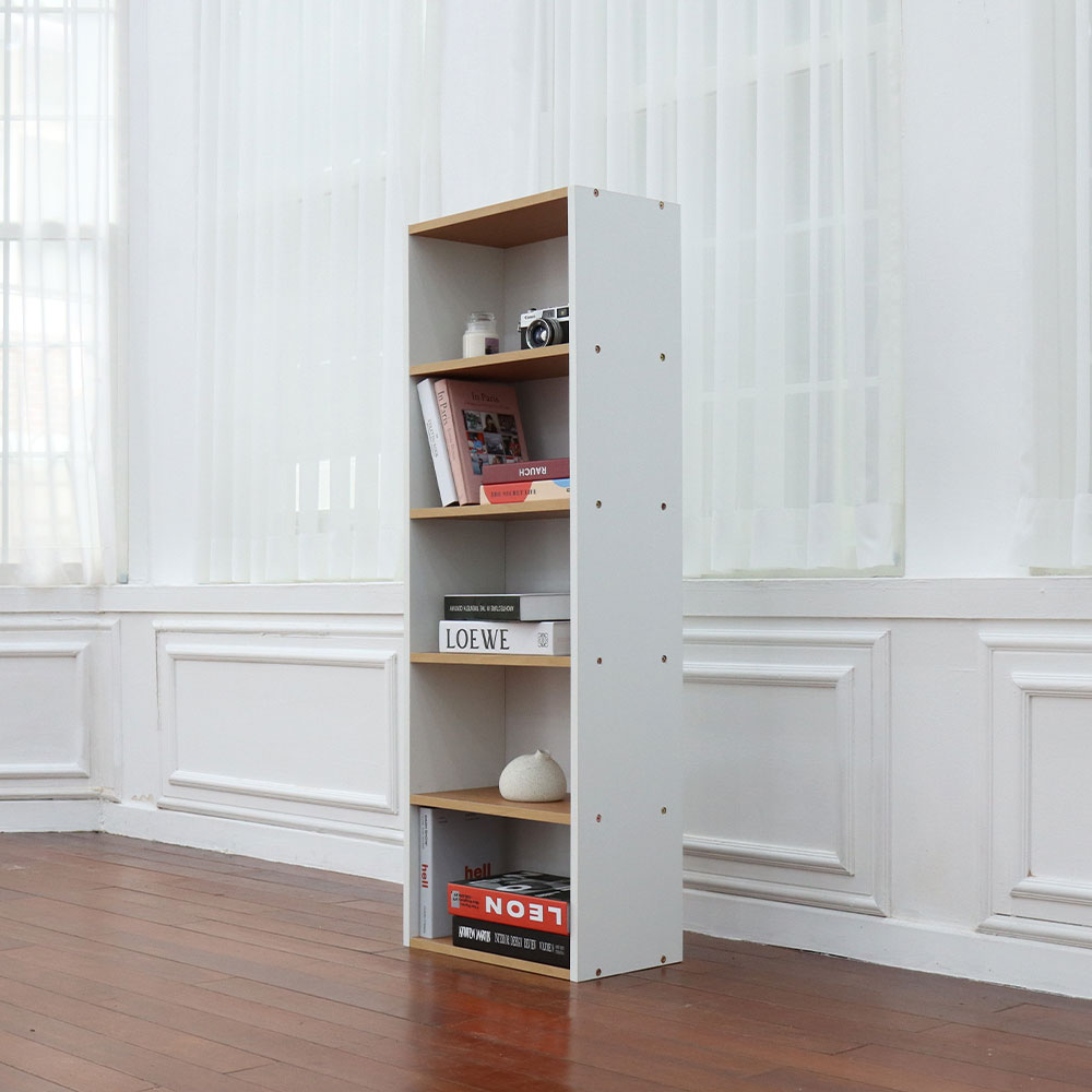루이스 H1200 책장 400x240x1200mm, 5단, 메이플콤비 - 메인 이미지