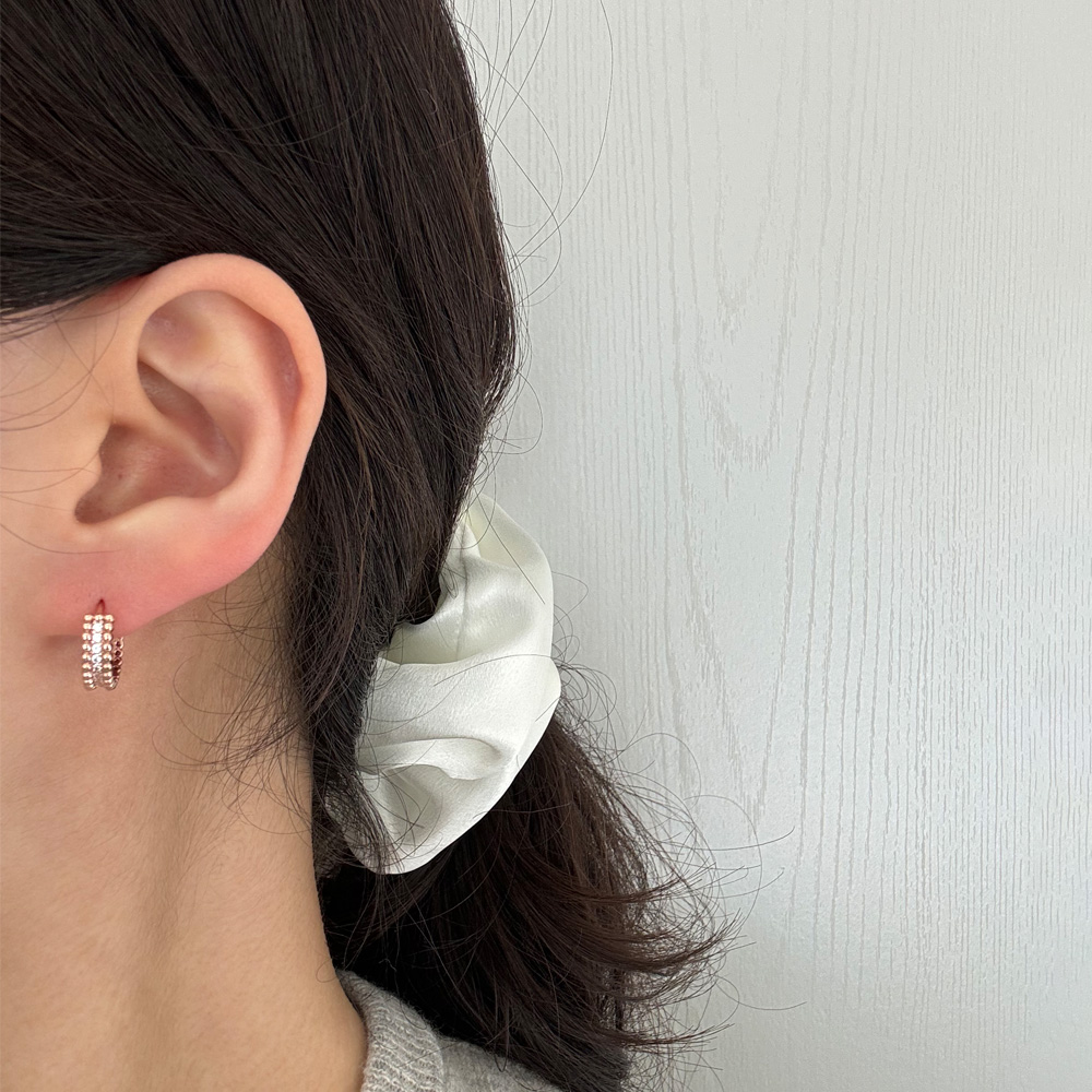 14K 18K 한줄 큐빅 볼 원터치 귀걸이 데일리 - 상세 이미지 3
