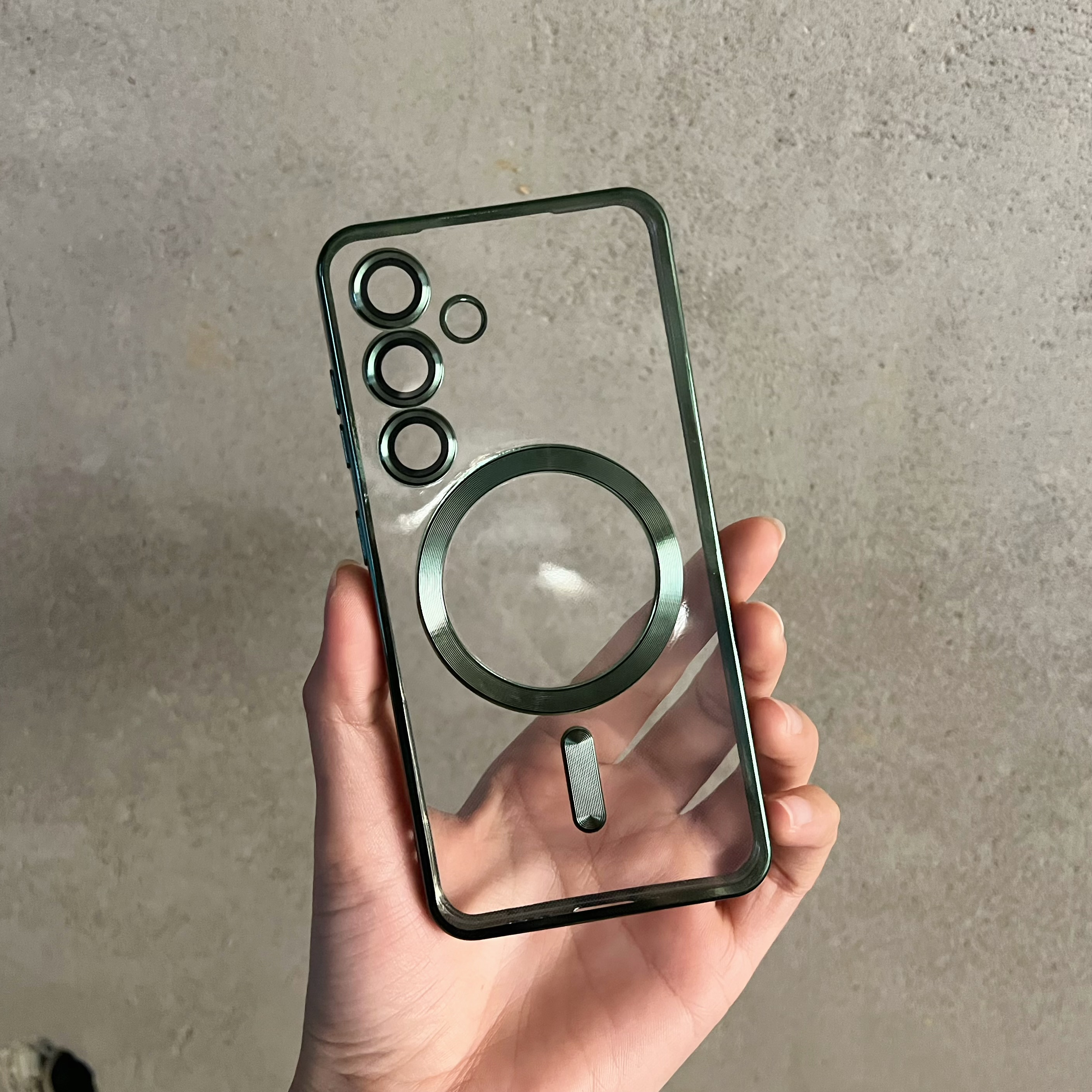 맥세이프 케이스 범퍼 젤리 실리콘 슬림 풀커버 카메라보호 투명 실버, 갤럭시S24 울트라 - 상세 이미지 4