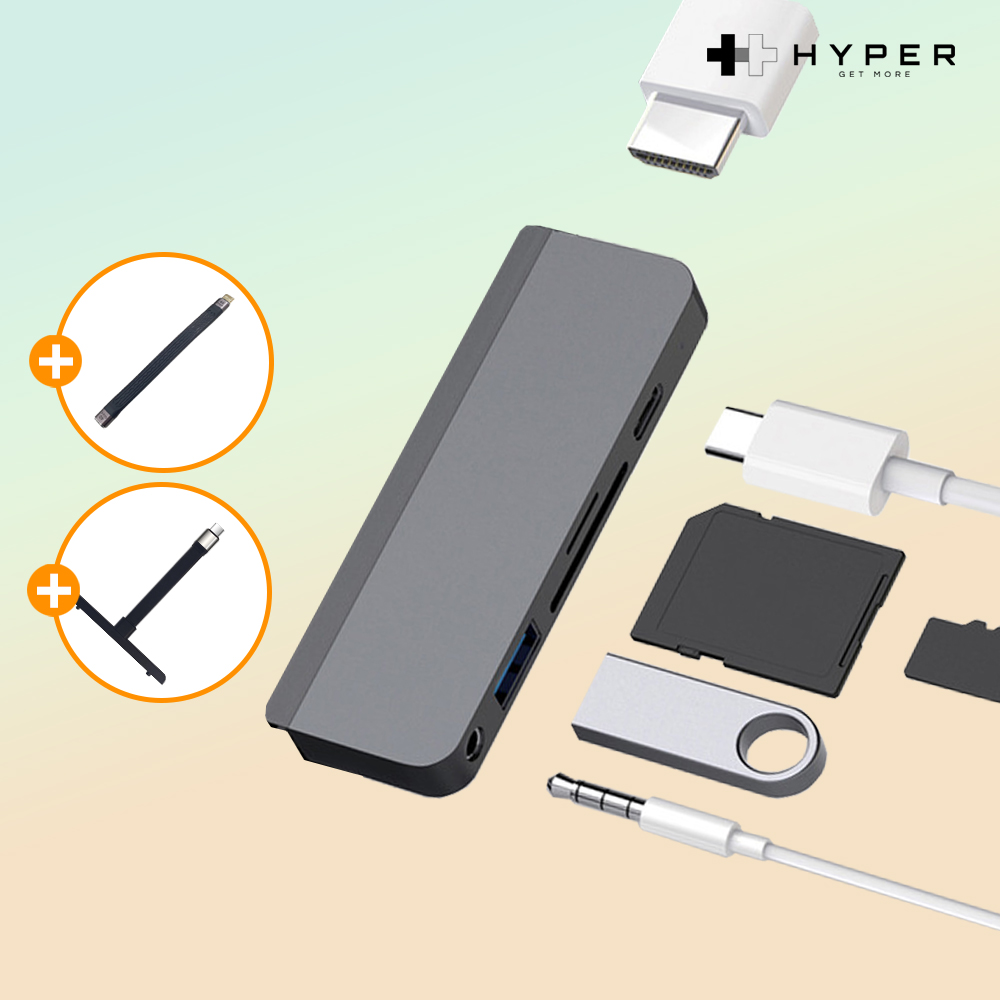 아이패드 6in1 멀티포트 맥북 갤럭시북5 호환 허브+C타입 연장케이블