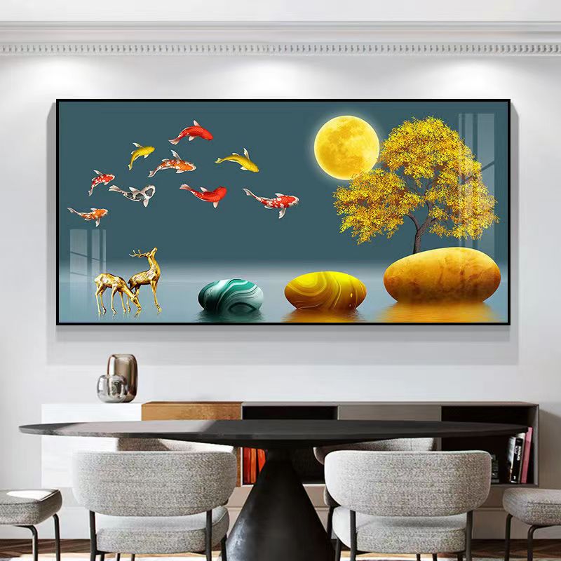 구어도 풍수 그림 인테리어 돈 캔버스 황금잉어 액자 코끼리 모던 금용-A - 상세 이미지 3