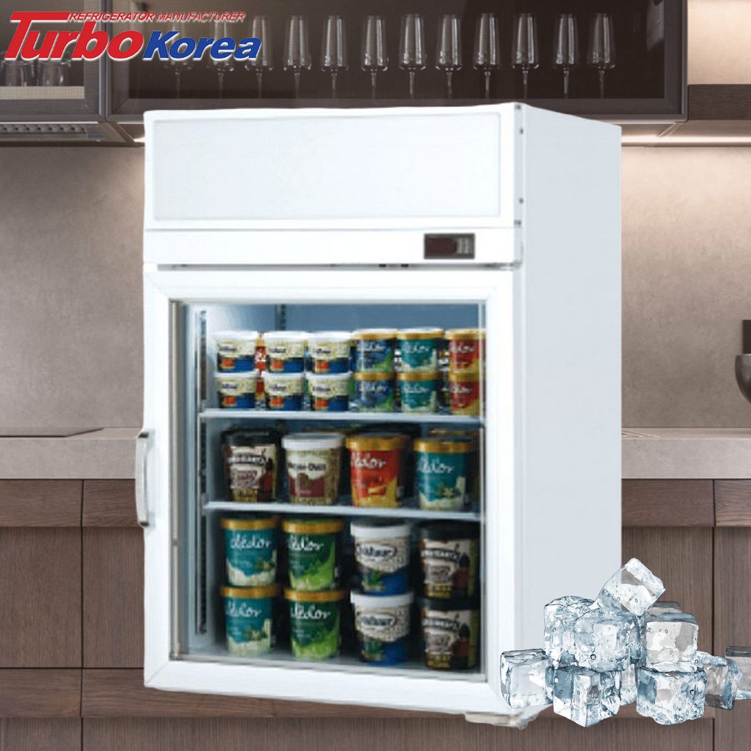 냉동쇼케이스 미니 아이스크림 구슬 소형 사각 편의점 카페 120L 터보에어 FS-120F - 상품 이미지