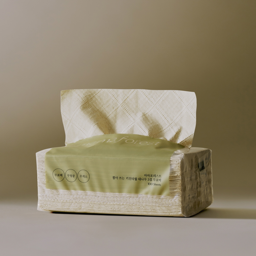 마마포레스트 뽑아쓰는 대나무 3겹 키친타올 100매, 2팩