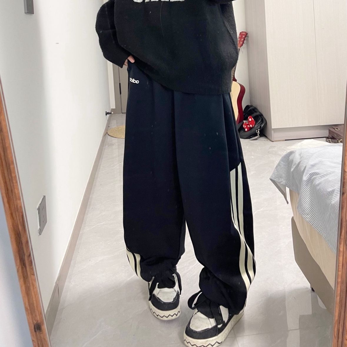 아디다스 스트레이트 스트링 2way 조거팬츠 NEO Asian Sizing 블랙 KA2589 - 상세 이미지 3