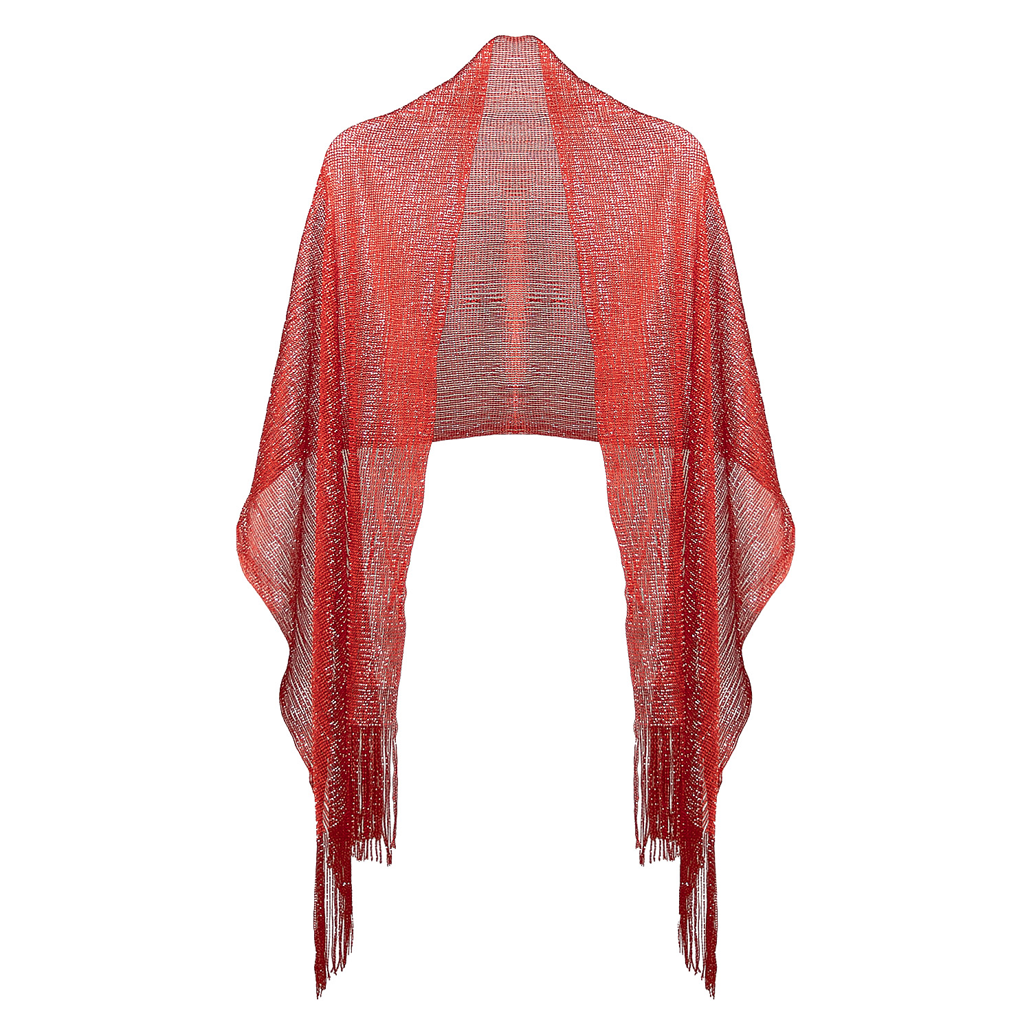 베이직센스 반짝이 숄 시스루 루렉스 이브닝숄 레드 - 상품 이미지