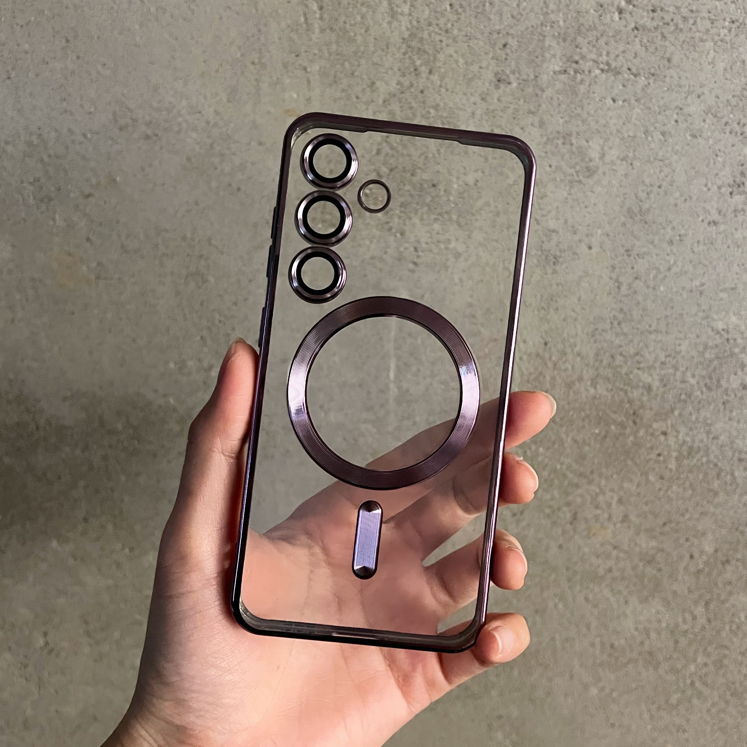 맥세이프 케이스 범퍼 젤리 실리콘 슬림 풀커버 카메라보호 투명 실버, 갤럭시S24 울트라 - 상세 이미지 2