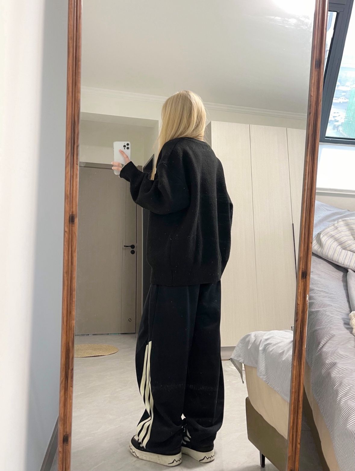 아디다스 스트레이트 스트링 2way 조거팬츠 NEO Asian Sizing 블랙 KA2589 이미지 7